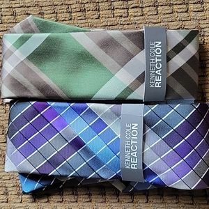 Two multi color Kenneth Cole Reaction ties, 100% silk
